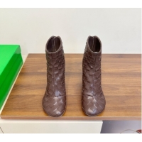 Classic Hot Bottega Veneta Intrecciato Leather Atomic Ankle Boots 8cm Fondant Brown 1206048 2026