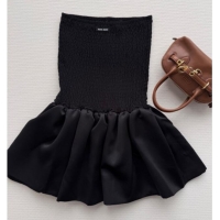 ​Buy Inexpensive Miu Miu Knit and Silk Dress MM011301 Black 2026