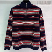 ​Famous Brand Miu Miu Striped Polo Shirt MM011307 Black/Multicolor 2026
