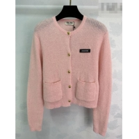 Famous Brand Miu Miu Wool Mohair Cardigan MM011308 Pink 2026