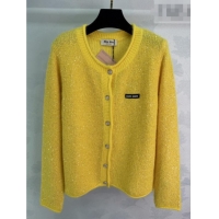 Luxury Discount Miu Miu Sequins Cardigan MM011309 Yellow 2026