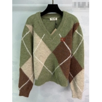 ​Market Sells Miu Miu Quilted Sweater MM011310 Green 2026