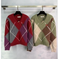 ​Best Price Miu Miu Quilted Sweater MM011310 Red 2026