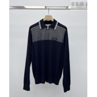 ​Grade Design Miu Miu Satin and Cotton Polo Shirt MM011321 Grey/Blue 2026