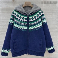 Grade Discount Miu Miu Wool Padded Jacket MM011325 Blue/Green/White 2026