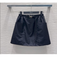 Luxury Cheap Prada Nylon Mini Skirt PR011301 Black 2026