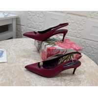 Unique Style Dolce & Gabbana Lollo Nappa Leather slingbacks Pump 6.5cm DG121106 Dark Burgundy 2026