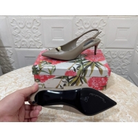 Durable Dolce & Gabbana Lollo Nappa Leather slingbacks Pump 6.5cm DG121106 Grey 2026