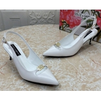 Buy Discount Dolce & Gabbana Lollo Nappa Leather slingbacks Pump 6.5cm DG121106 White 2026