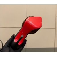 Best Price Christian Louboutin Miss Z Heel Slides Sandal 10cm in Printed Mohair Brown 1209087 2026