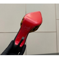 Luxury Christian Louboutin Miss Z Heel Slides Sandal 10cm in Printed Mohair Beige 1209088 2026