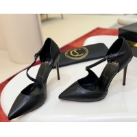 Low Price Christian Louboutin Miss Ziggyta Heel Pumps 10cm with Strap in Leather Black 1209091 2026