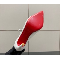 Top Design Christian Louboutin KM Lace Pumps 10cm with Lacing White 1209092 2026