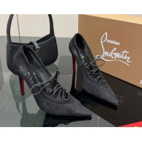 Lower Price Christian Louboutin KM Lace Pumps 10cm with Lacing Black 1209093 2026