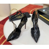 Popular Style Christian Louboutin Teetiag Sandals 10cm in Embossed Leather and Mesh Black 1209096 2026