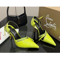 Classic Hot Christian Louboutin Zip Heel Sandals 10.5cm in Patent Leather Neon Green CL120901 2026