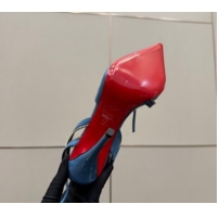 Cheap Christian Louboutin Zip Heel Sandals 10.5cm in Patent Leather CL120901 Blue 2026