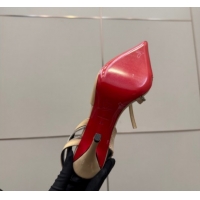 Stylish Christian Louboutin Zip Heel Sandals 10.5cm in Patent Leather CL120901 Nude 2026
