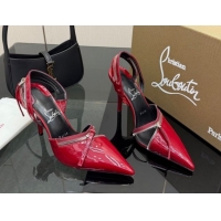 Big Discount Christian Louboutin Zip Heel Sandals 10.5cm in Patent Leather CL120901 Red 2026