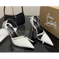Sumptuous Christian Louboutin Zip Heel Sandals 10.5cm in Patent Leather CL120901 White 2026