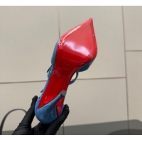 Stylish Christian Louboutin Patent Leather Pumps with Trible Straps CL120902 Blue 2026