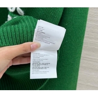 Famous Brand Prada Cashmere Cardigan with Flower Embroidery 0113 Green 2026