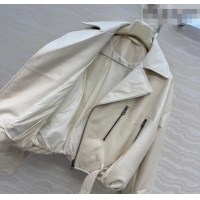 Luxury Cheap Loewe Sheepskin Leather Down Jacket LW011304 White 2026