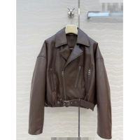 Best Price Loewe Sheepskin Leather Down Jacket LW011304 Brown 2026