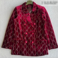 Luxury Discount Gucci GG Jacket GG011305 Burgundy 2026