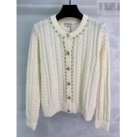 ​Affordable Price Chanel Wool Cardigan with Pearls CH011304 White 2026