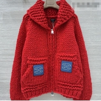 Big Discount Chanel Cashmere Zipped Cardigan CH011422 Red 2026