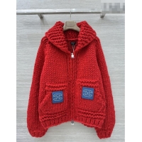 Big Discount Chanel Cashmere Zipped Cardigan CH011422 Red 2026