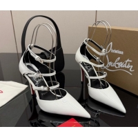 Unique Style Christian Louboutin Patent Leather Pumps with Trible Straps CL120902 White 2026