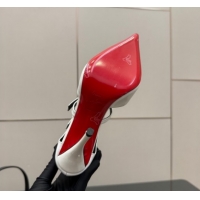 Unique Style Christian Louboutin Patent Leather Pumps with Trible Straps CL120902 White 2026