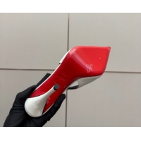 Durable Christian Louboutin Patent Leather Slingbacks Pump CL120903 White 2026