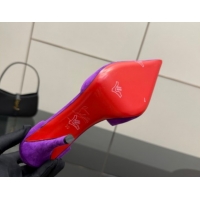 Purchase Christian Louboutin Miss Ziggyta Heel Pumps 10cm with Strap in Suede Purple 1209128 2026
