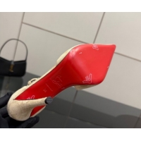 Low Price Christian Louboutin Miss Ziggyta Heel Pumps 10cm with Strap in Suede Nude 1209129 2026