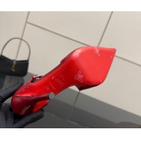 Top Design Christian Louboutin Miss Ziggyta Heel Pumps 10cm with Strap in Patent Leather Dark Burgundy 1209132 2026