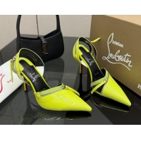 Top Design Christian Louboutin Zip Heel Sandals 10.5cm in Patent Leather Neon Green CL120901 2026