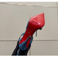 Cheap Christian Louboutin Zip Heel Sandals 10.5cm in Patent Leather CL120901 Blue 2026