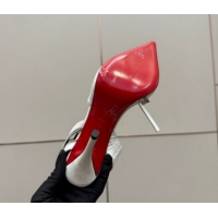 Buy Ladies Christian Louboutin Zip Heel Sandals 10.5cm in Patent Leather CL120901 White 2026