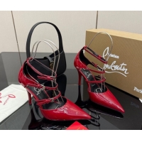 Good Product Christian Louboutin Patent Leather Pumps with Trible Straps CL120902 Red 2026
