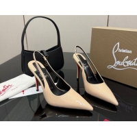 Unique Style Christian Louboutin Patent Leather Slingbacks Pump CL120903 Nude 2026