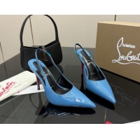 Grade Quality Christian Louboutin Patent Leather Slingbacks Pump CL120903 Blue 2026
