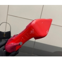 Charming Christian Louboutin Miss Ziggyta Heel Pumps 10cm with Strap in Suede 1209125 Red 2026