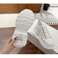 Classic Hot Alexander McQueen Tread Slick Canvas Lace Up Sneakers 5cm 208005 White 2026