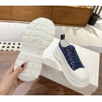 Lower Price Alexander McQueen Tread Slick Canvas Lace Up Sneakers 5cm 208005 Blue 2026