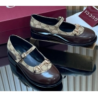 Buy Luxury Gucci Shiny Leather and GG Canvas Mary Janes Pumps 3.5cm with Horsebit 847769 Brown/Beige 2026