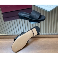 Popular Style Gucci Leather Flat Slides Sandal with Logo Signature GG121701 Black 2026