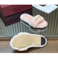 Shop Duplicate Gucci Merino Wool Flat Slides Sandal with Horsebit 852385 Light Pink 2026